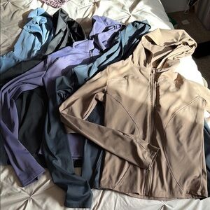 Stylish Hooded workout zip up tops